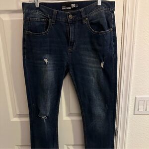 RSQ Men's Seattle Skinny Tapered Distressed Denim Jeans,